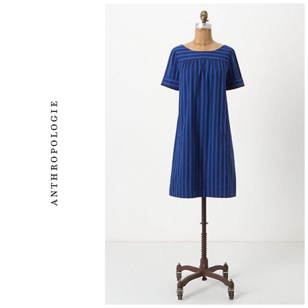Anthropologie Cerulean stripe shift